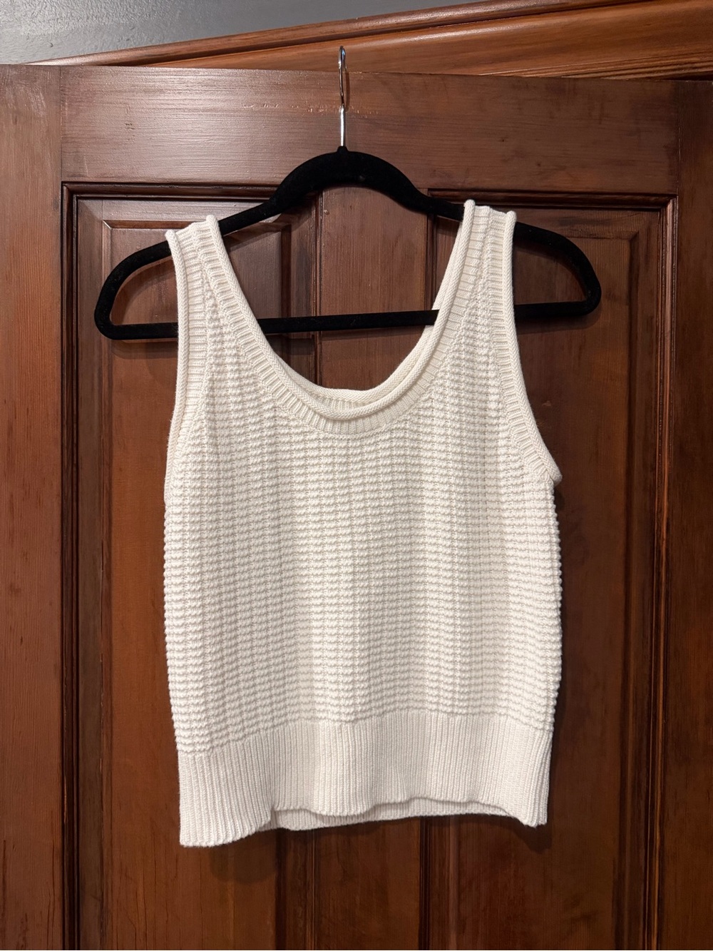 Quince Classic White Knit Tank Top - Women's Sleeveless Sweater
